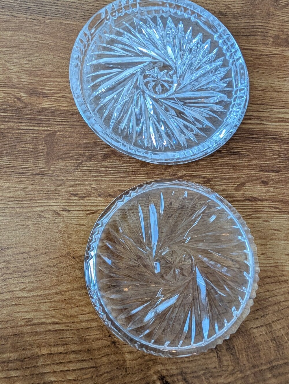 Cut Glass Coasters 8 TOTAL / 5 of One Design, 3 Another Design - Picture 8 of 12